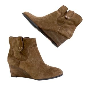 Lucky Brand Gennee Suede Wedge Booties